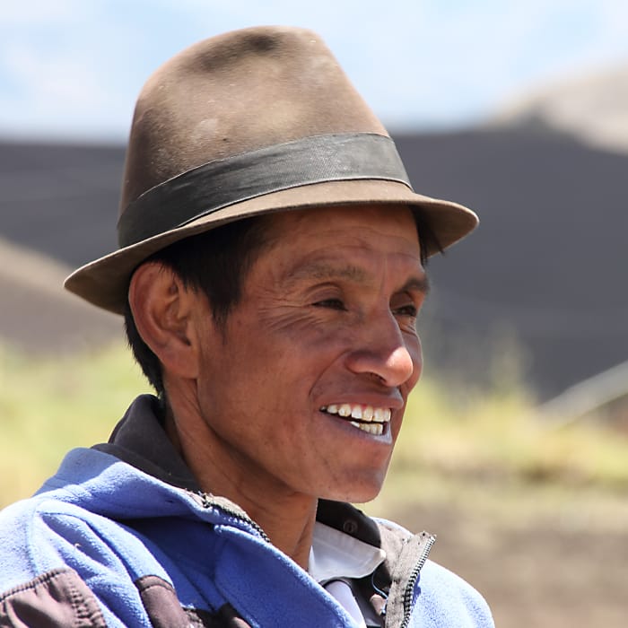 Indigenous Ecuador man with hat