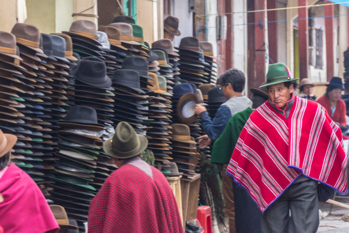 Street vendor selling hats